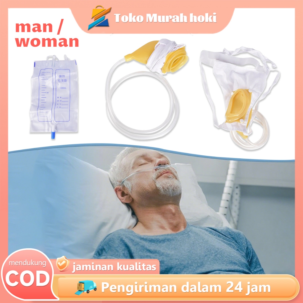 Kantong Kateter Urine Pria Wanita Urine Bag Kateter Luar Urinal Kantong Kencing Pasien Stroke