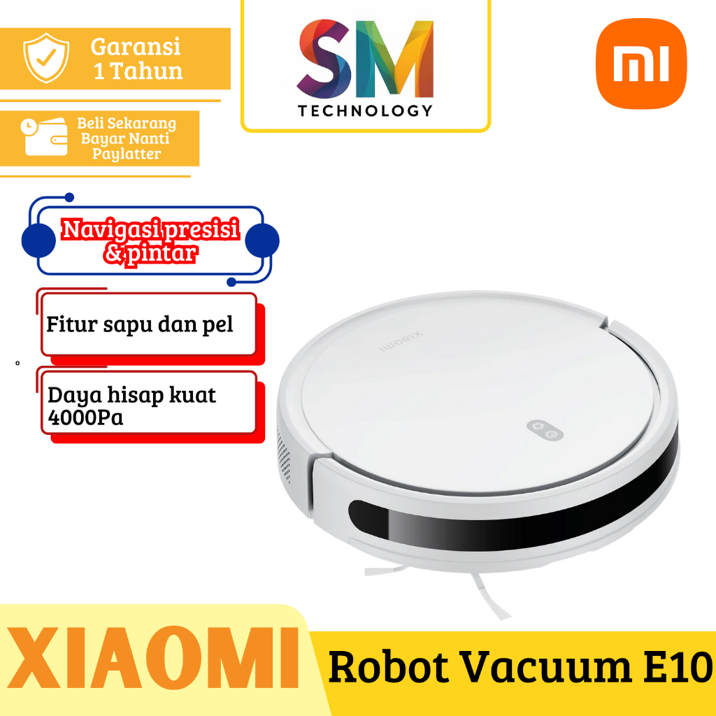 Xiaomi Robot Vacuum E10 Daya Hisap 4000Pa Sapu dan Pel