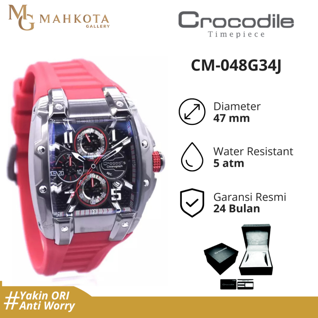Jam Tangan Pria Crocodile CM-048G34J Original dan Bergaransi Jam Tangan Palembang