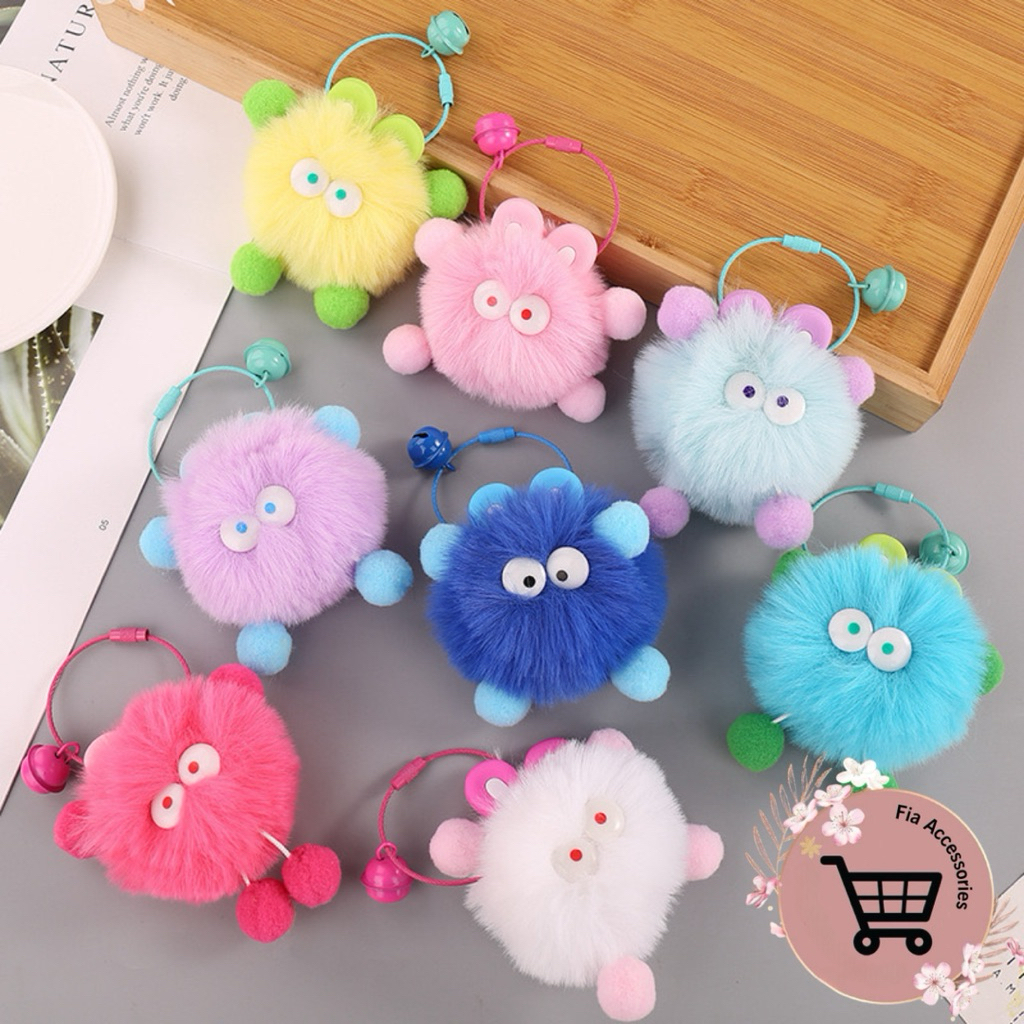 Gantungan Kunci Tas Boneka Bulu Kelinci/Bag Charm Bulu Halus Telinga