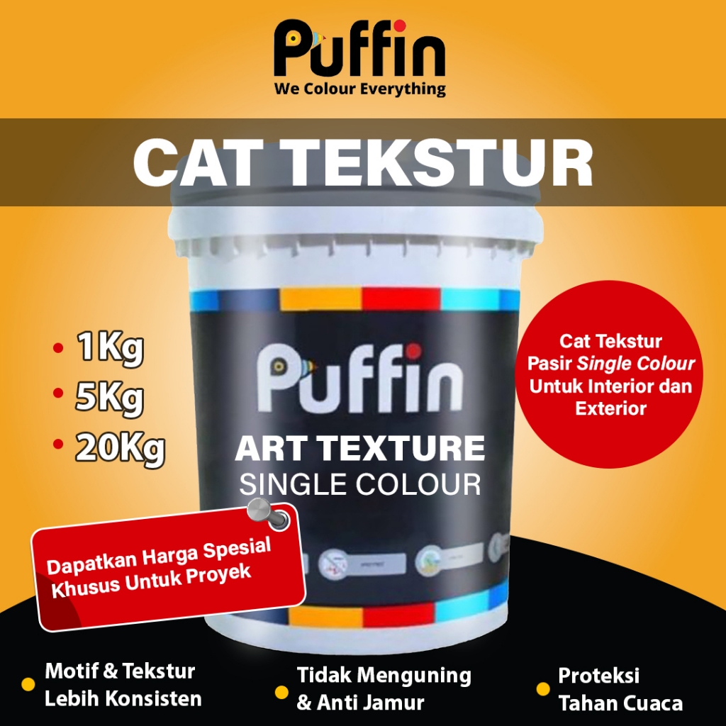 Cat Tembok Texture Puffin Texture Exterior Interior 20 Kg