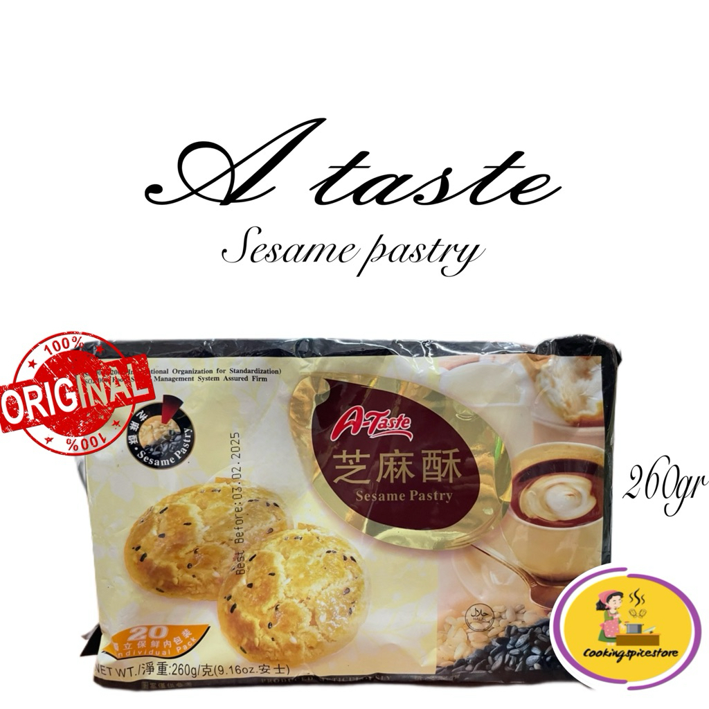 

A Taste Sesame Pastry 260gr | Kue Kering Wijen Isi 20pcs Camilan Taiwan Original
