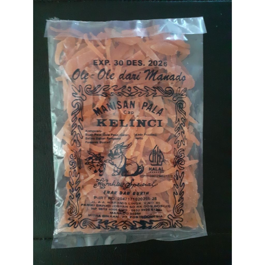 

Manisan Pala / Pala Manis Kering Khas Manado Cap Kelinci