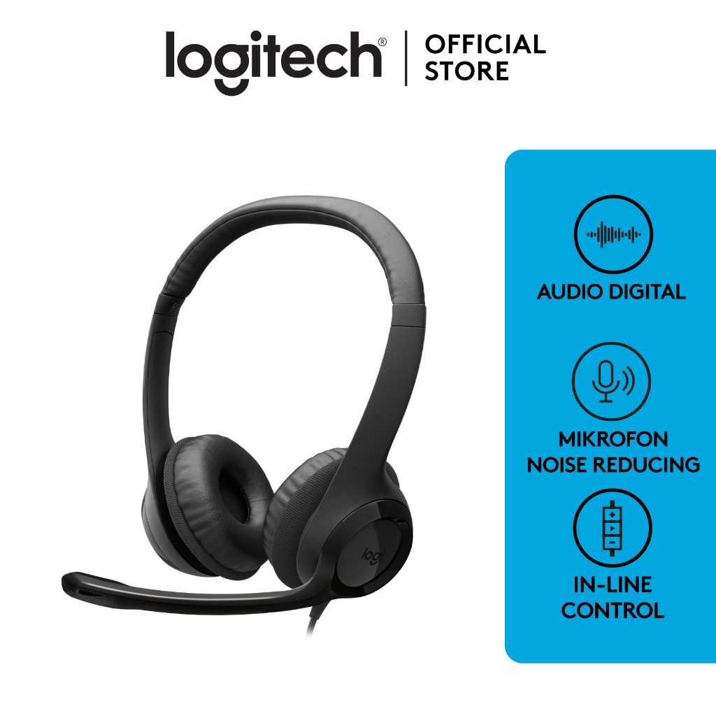 Logitech H390 Headset Stereo USB-C dengan Mikrofon Noise-Cancelling