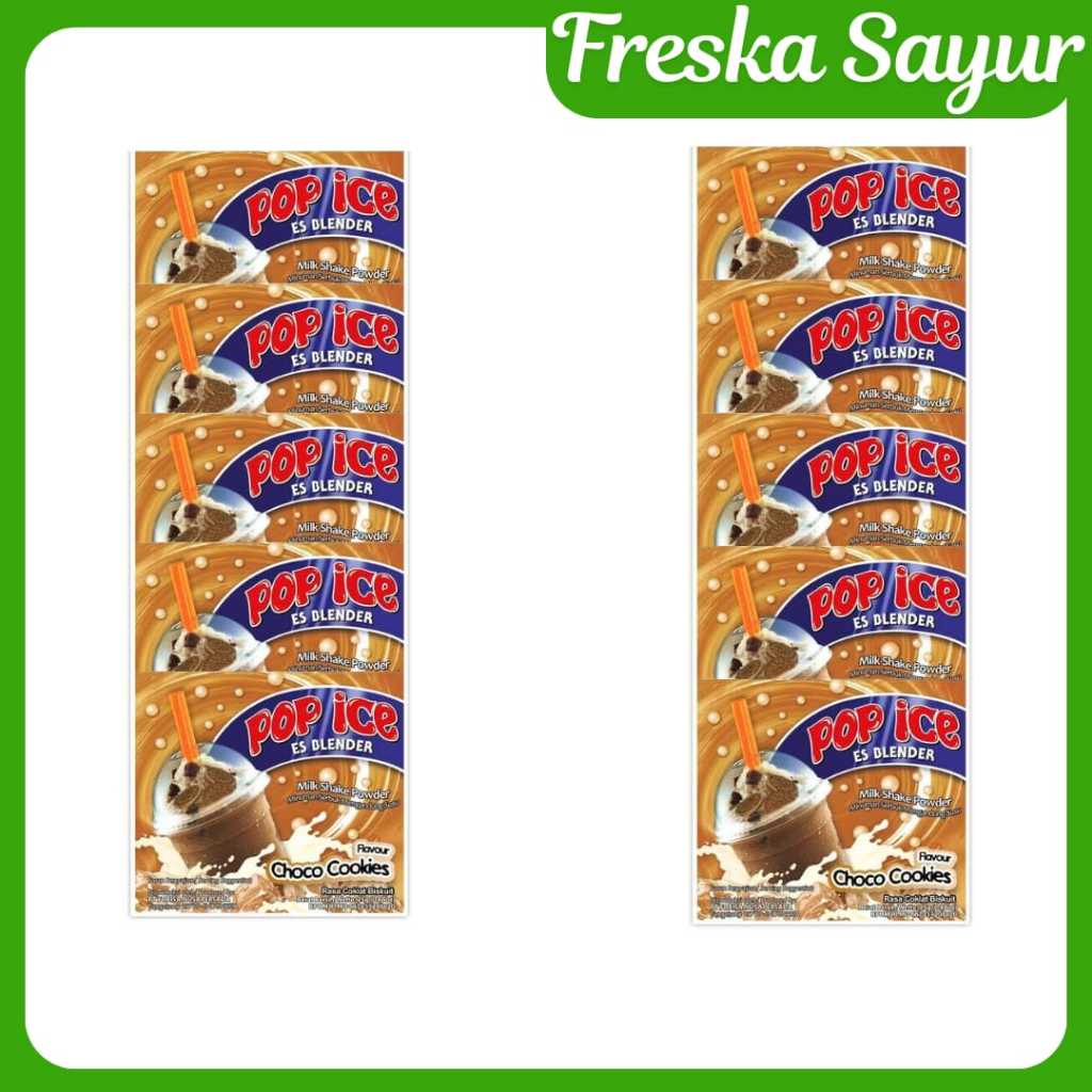 

Pop Ice Es Blender Rasa Coklat Biskuit 1 Renceng Isi 10