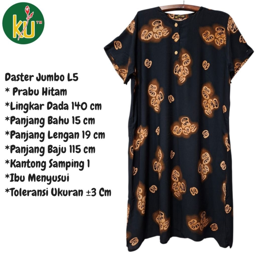 Kencana Ungu Daster Jumbo 5L Lebel Kencana Ungu Prabu Hitam Daster Busui Daster Jumbo