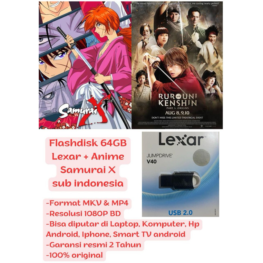 Flashdisk 64gb lexar + Anime Samurai x