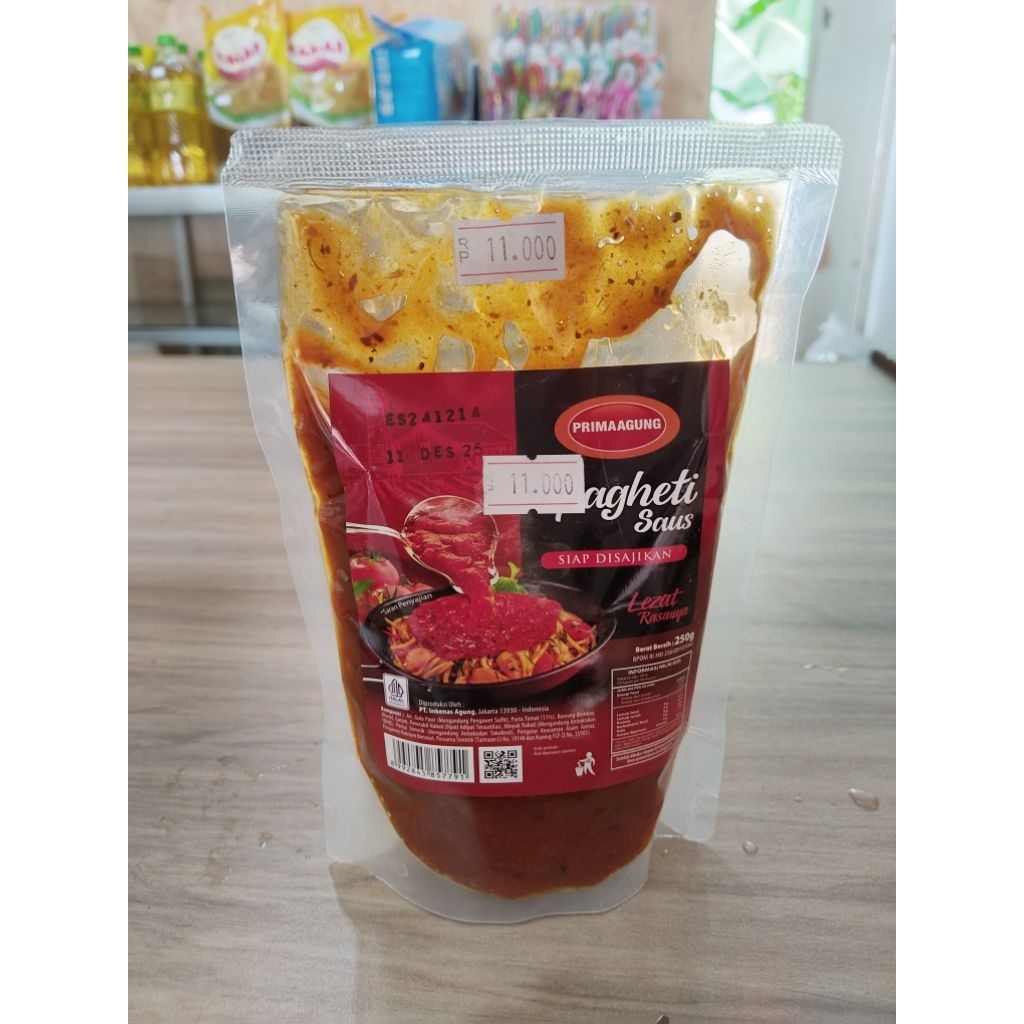 

Spaghetti saus 250gr Prima agung