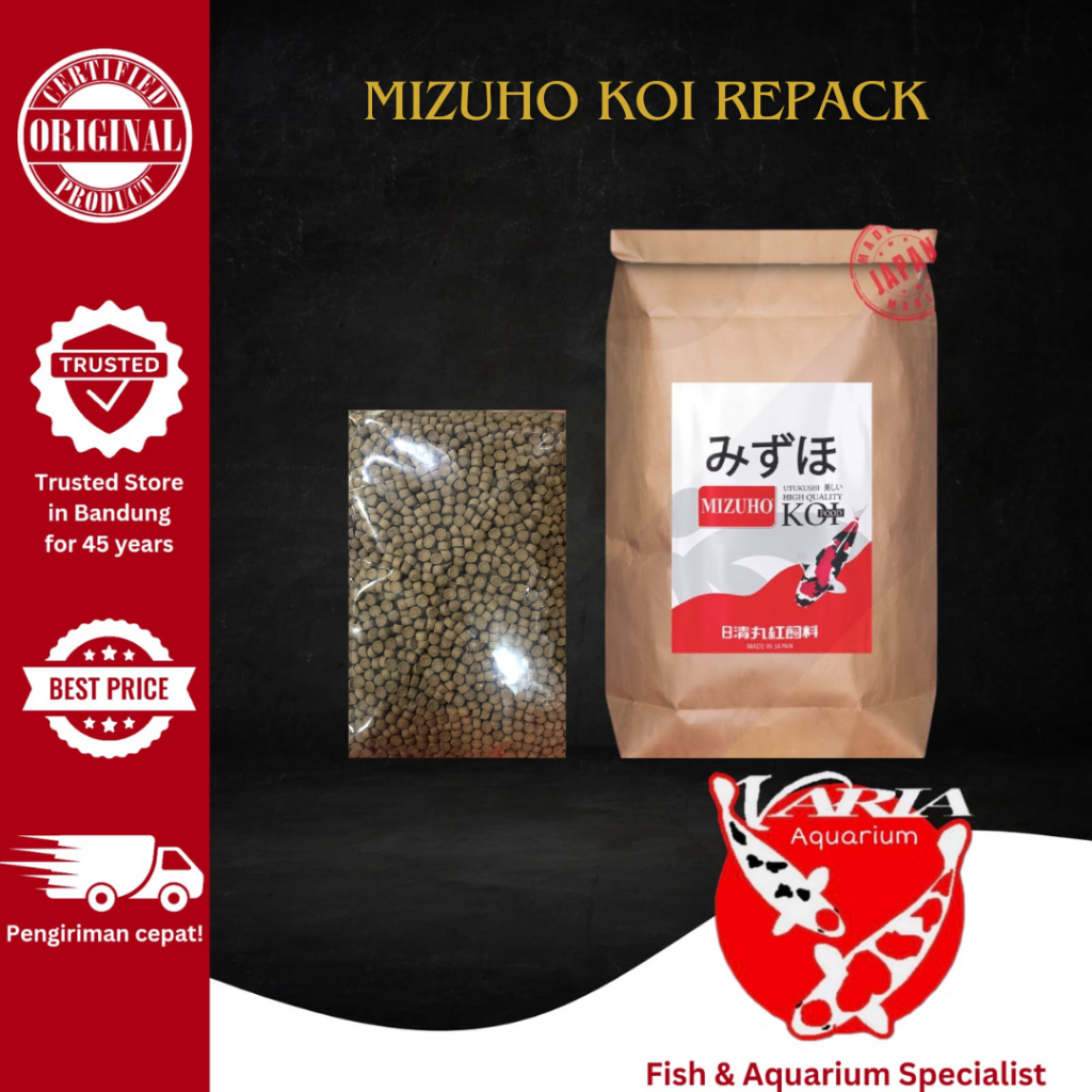 Mizuho Koi Growth Repack 500gr 1kg Pakan Pelet Ikan Koi Mizuho Koi Repack 500gram 1kg