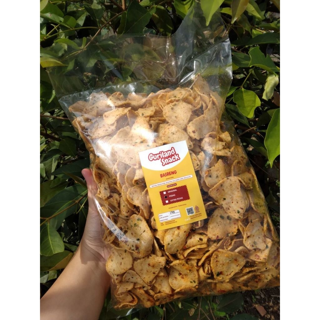 

Basreng Tipis Kering 1kg Pedas Gurih | Snack Daun Jeruk Kiloan UMKM - Guriland
