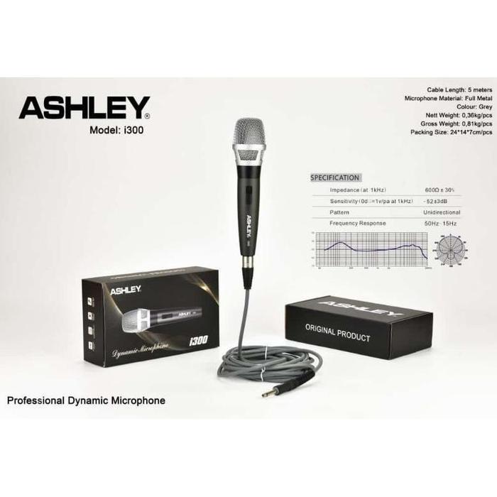i300 MIC KABEL DYNAMIC ASHLEY ORIGINAL / MIC KABEL DINAMIK / i 300 ASHLEY / i300 ASHLEY