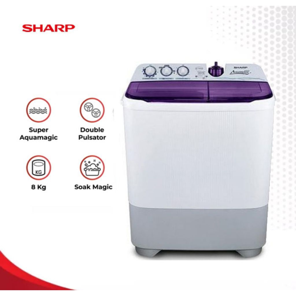 MESIN CUCI SHARP AQUAMAGIC 8KG ES-T85CR