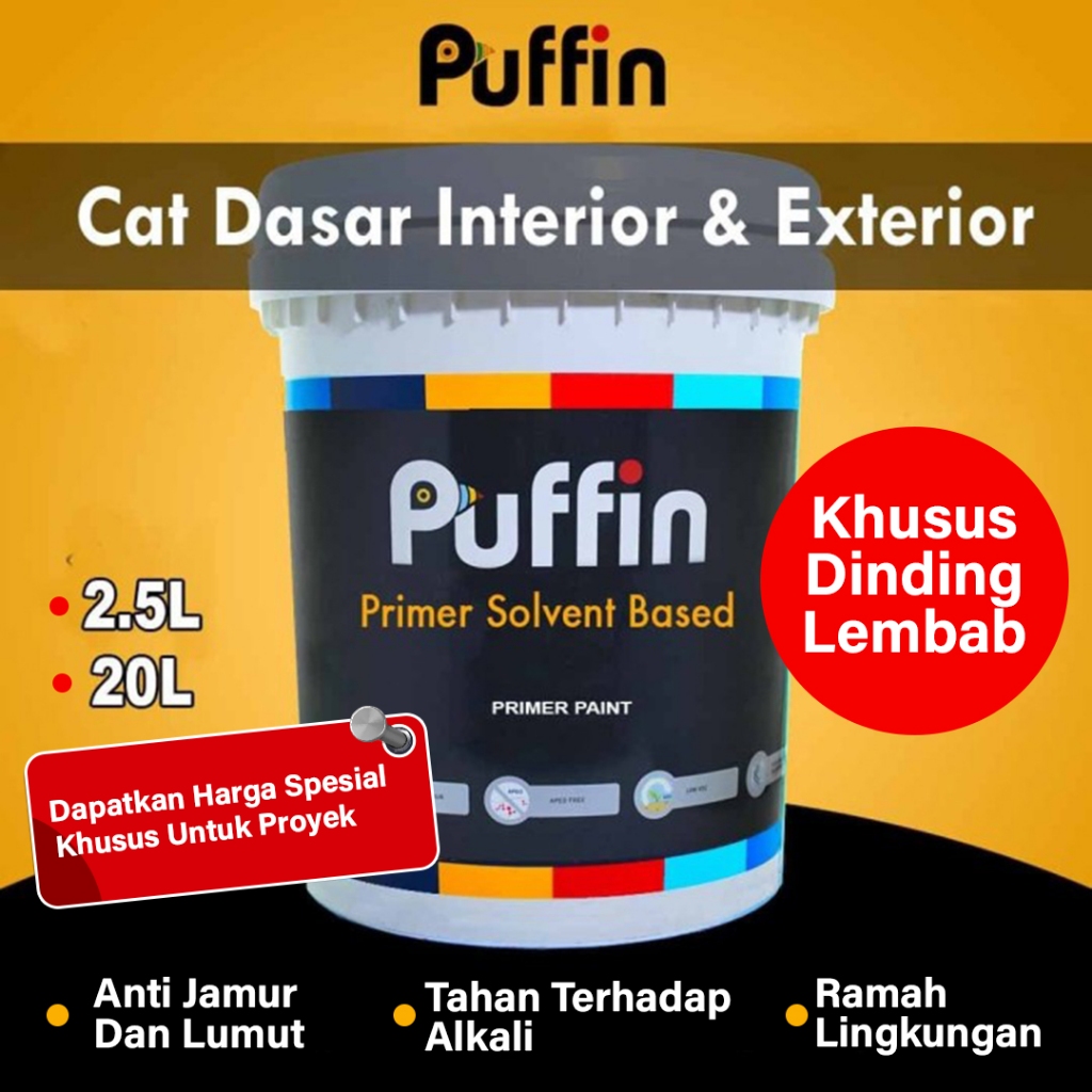Puffin Paint Cat Dasar solvent Puffin Primer Solvent Based 20L alkali sealer