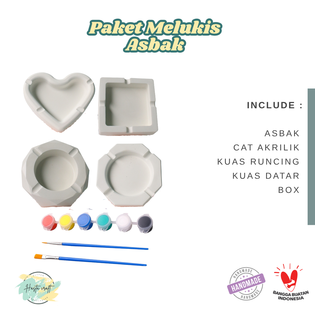 

Paket Melukis Asbak, Ashtray Art Self Custom