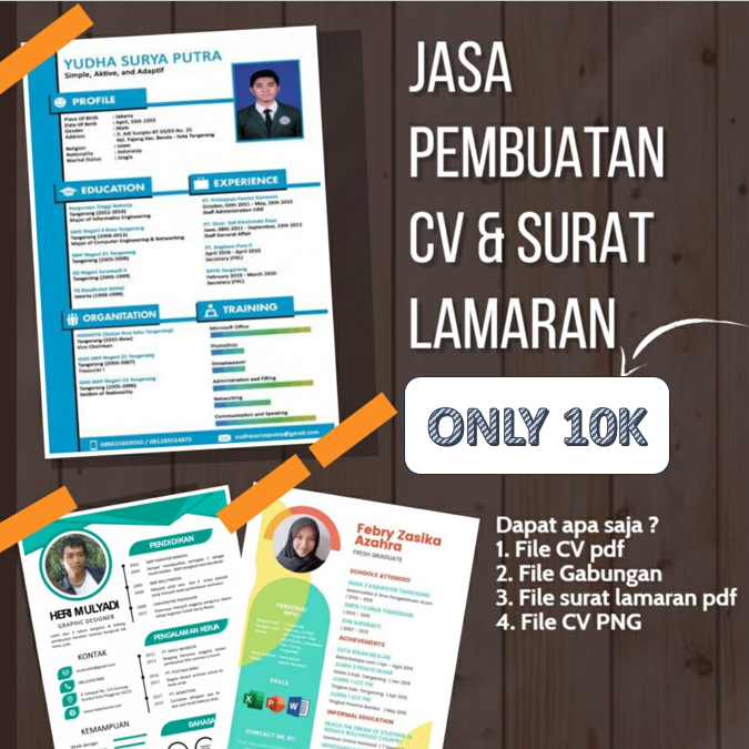JASA PEMBUATAN CV - JASA BUAT CV KERJA - JASA BUAT LAMARAN KERJA PROFESIONAL- JASA CV MURAH - CV MUR