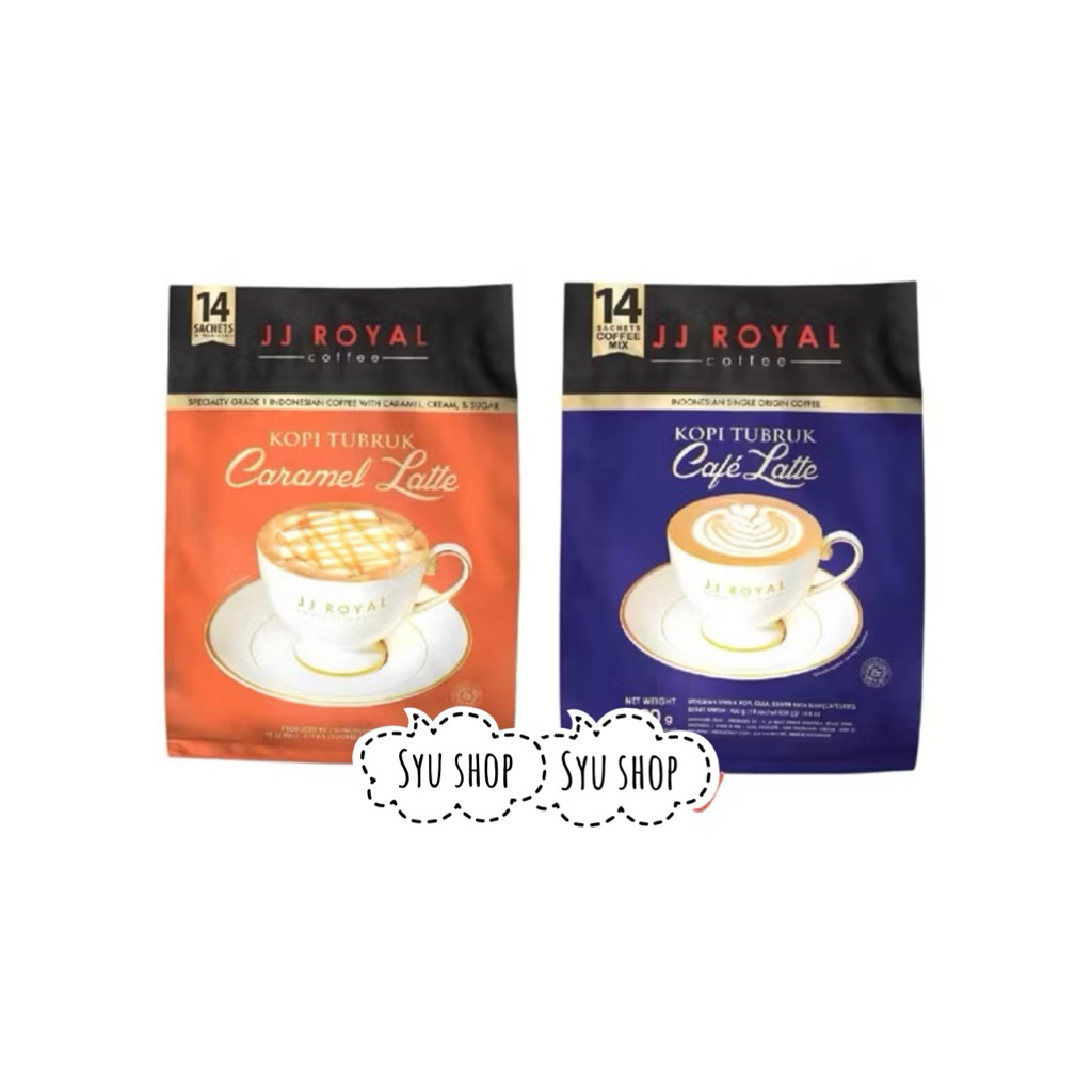 

jj royal kopi tubruk coffee cafe caramel latte bag isi 15 x 30gr