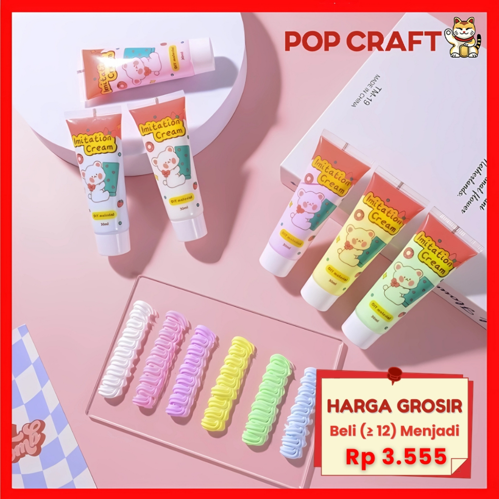

PC Lem Cream 50 ML DIY Clay Lem Kreativitas Anak Lem Warna Warni Lem Prakarya DIY Lem Warna Mainan