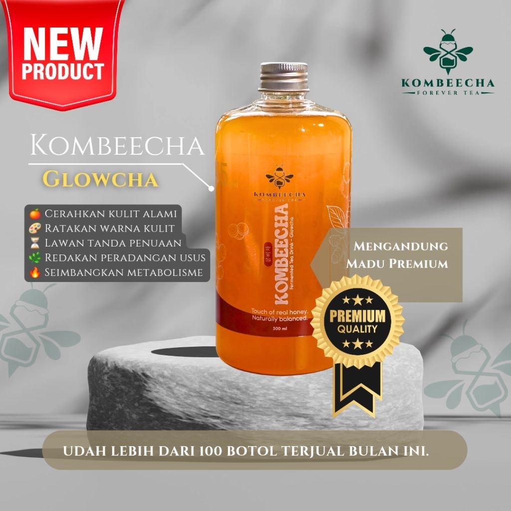 

Kombucha Teh Fermentasi Kunyit - Glowcha 1000ml Free 2 sample 100ml | 500ml free sample 100ml | 250ml | 100ml | by Kombeecha