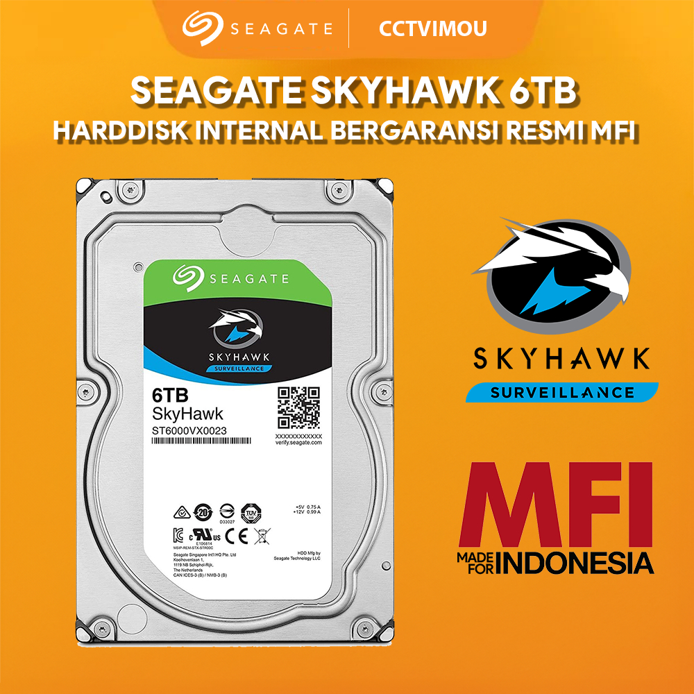 SEAGATE SKYHAWK 6TB SEAGATE HARDDISK INTERNAL 6TB BERGARANSI RESMI MFI