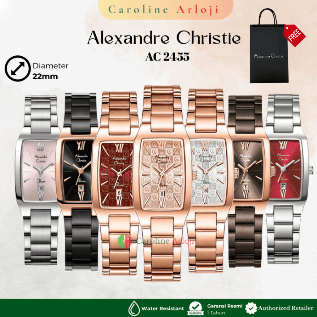 Jam Tangan Wanita Alexandre Christie AC2455 / AC 2455 Original Garansi Resmi Rantai