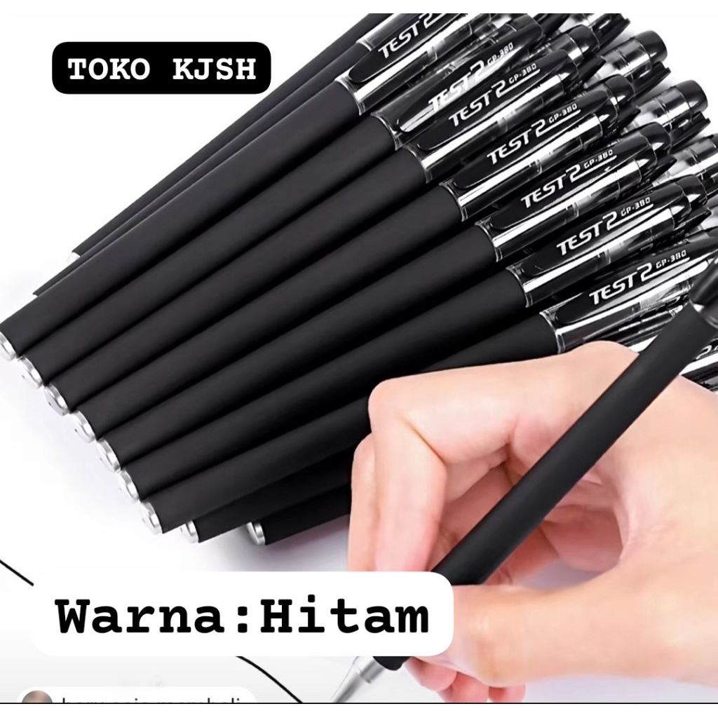 

12 pcs Balpoin gel./ Pulpen Warna Hitam/ pena gel 0.5mm