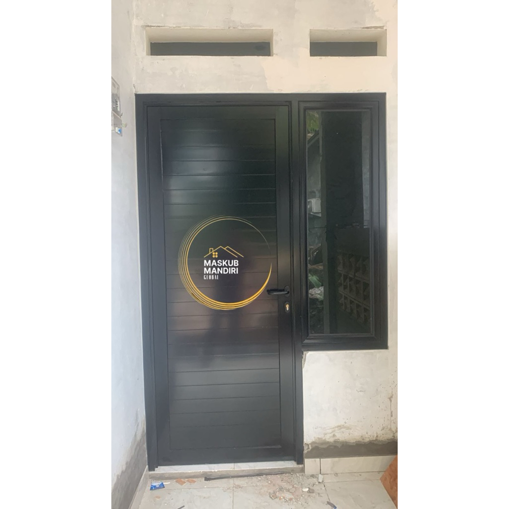 1 set kusen gendong aluminium 3inc pintu spanrel UK T200xL80cm + jendela uk T140xL50cm