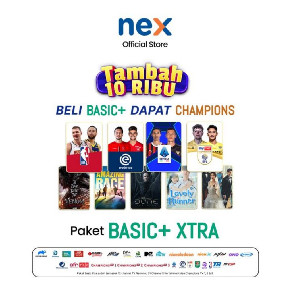 PAKET BASIC + XTRA 1 BULAN NEX PARABOLA