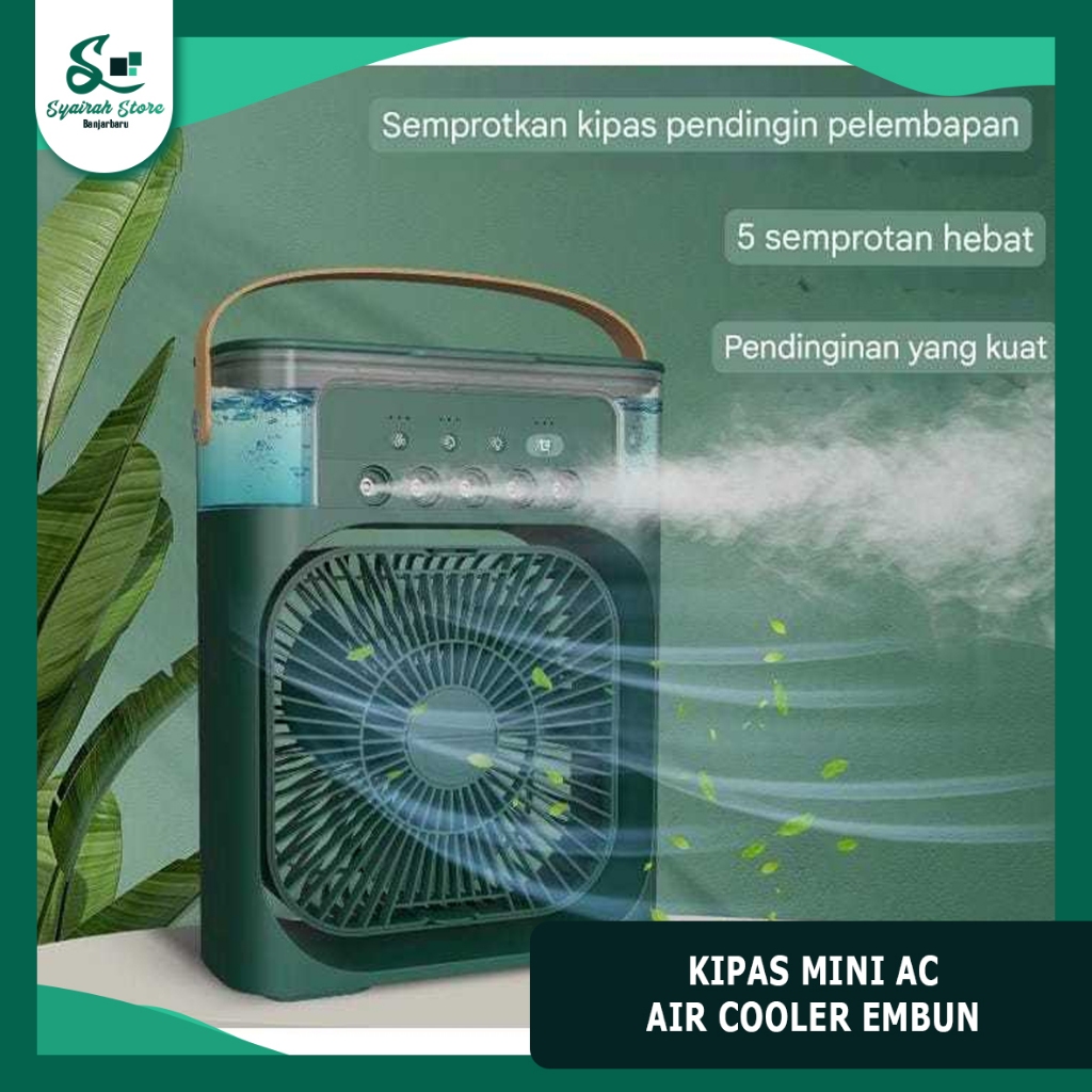 Kipas AC Mini Portable USB – Air Cooler Fan Humidifier Bisa Pakai Es Batu | Untuk Mobil, Rumah