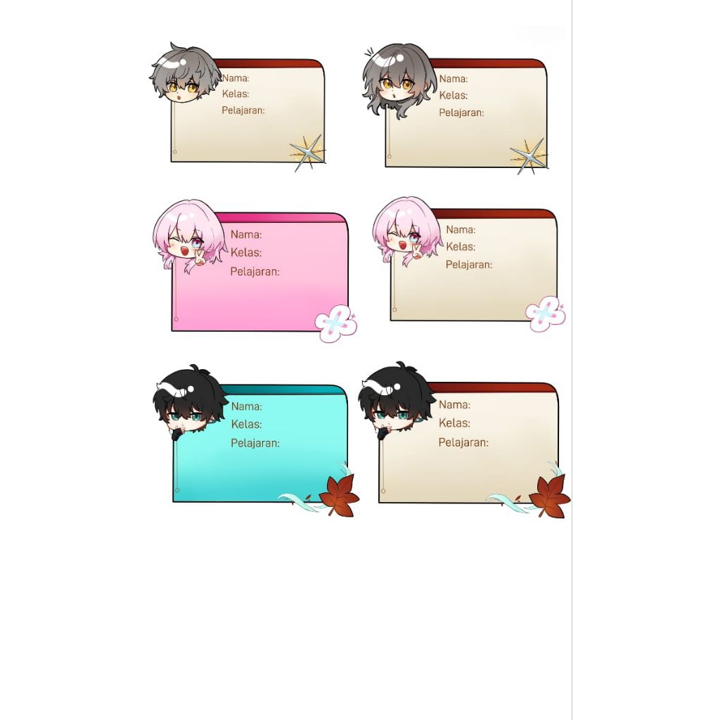 

Stiker nama buku honkai star rail