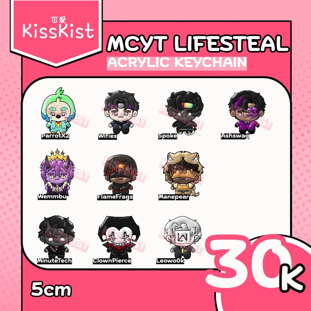 (LIMITED) Fanmerch MCYT Lifesteal Unstable Universe Acrylic Keychain by KissKist | ParrotX2 Wifies S
