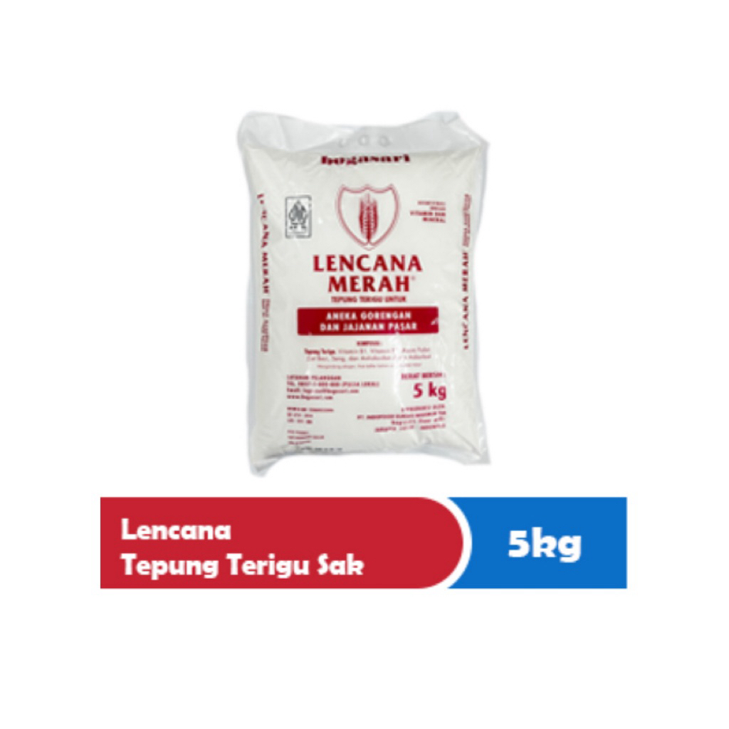 

Lencana Merah Tepung Terigu Serbaguna 5 kg – Cocok untuk Aneka Gorengan & Jajanan Pasar