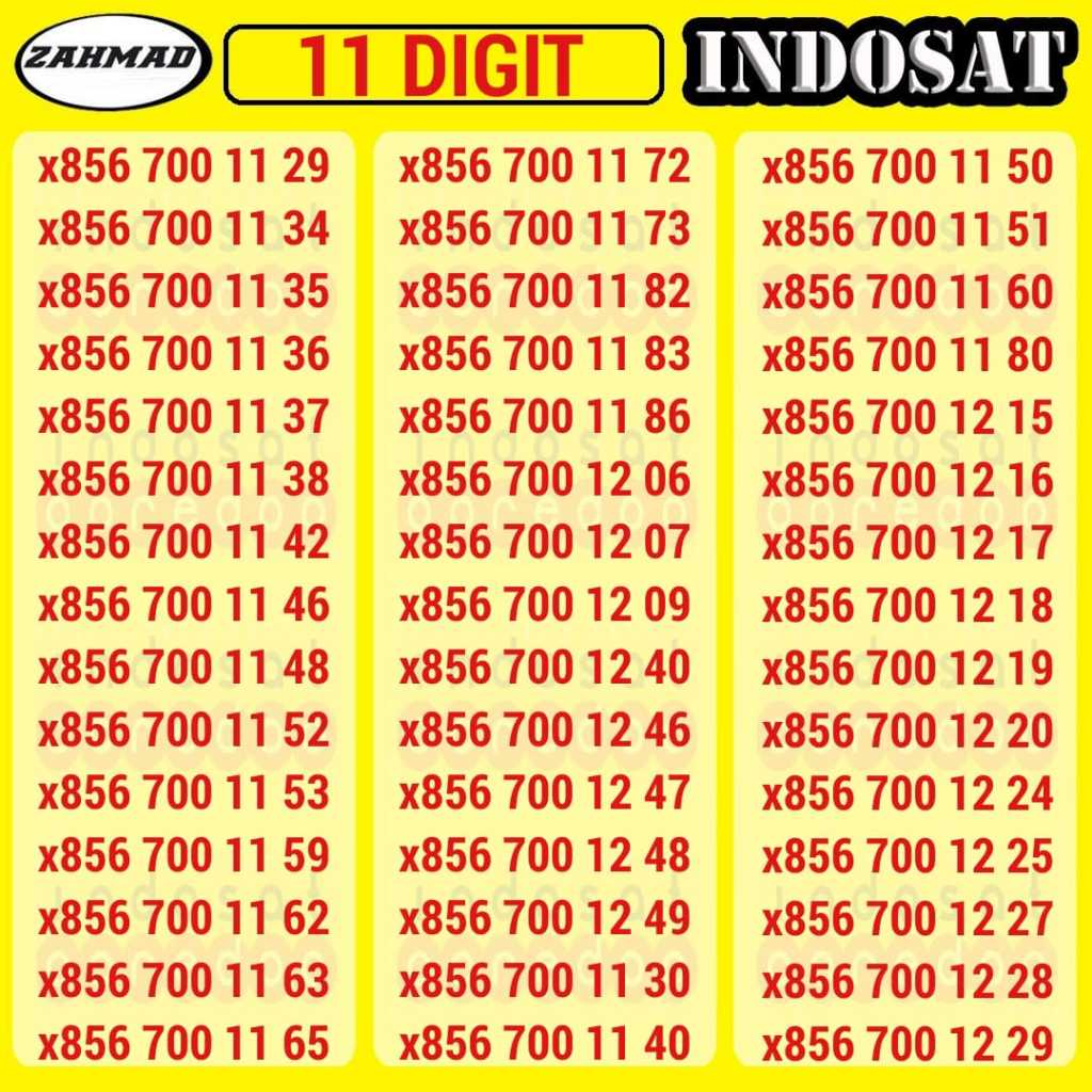ISAT-D) NOCAN Indosat 11 Digit kartu perdana nomor cantik IM3 11digit murah