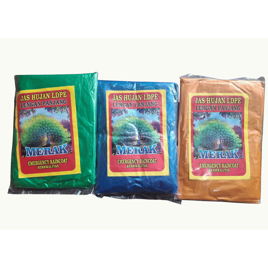 1 lusin jas hujan plastik merak/ jas ujan plastik/ jas ujan lengan panjang/jas ujan merak/ jas ujan 