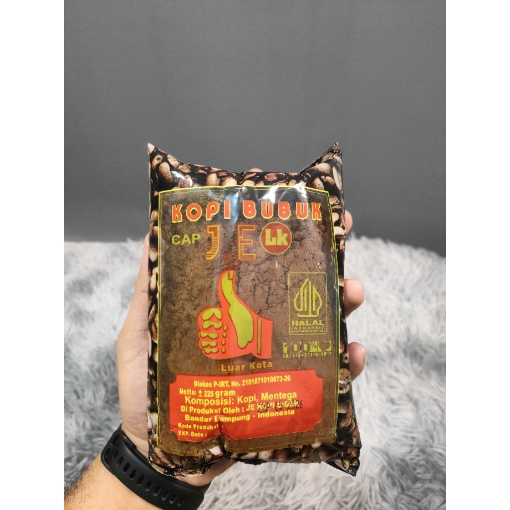 

Kopi Jempol Cap JE Khas Lampung 225 Gram