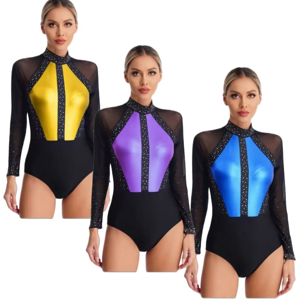 [83] Baju Gymnastic Dewasa Remaja Leotard Gymnastic Lengan Panjang ukuran S, M (READY STOCK)