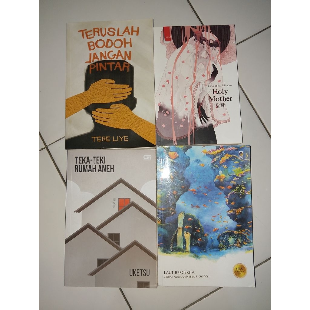 Novel Preloved ~Teruslah Bodoh Jangan Pintar ~Teka-Teki Rumah Aneh ~Laut Bercerita ~Holy Mother