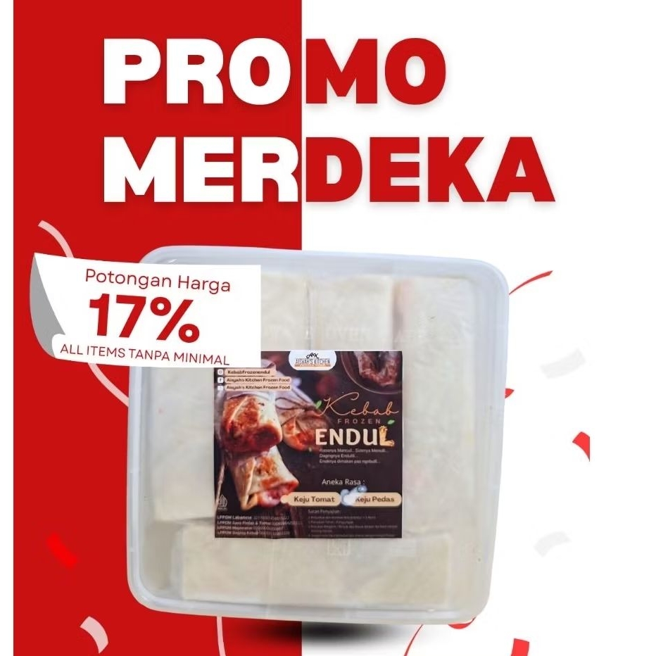 

KEBAB FROZEN ENDUL MEDIUM KEJU FULL DAGING PEDAS / TOMAT 800GRAM