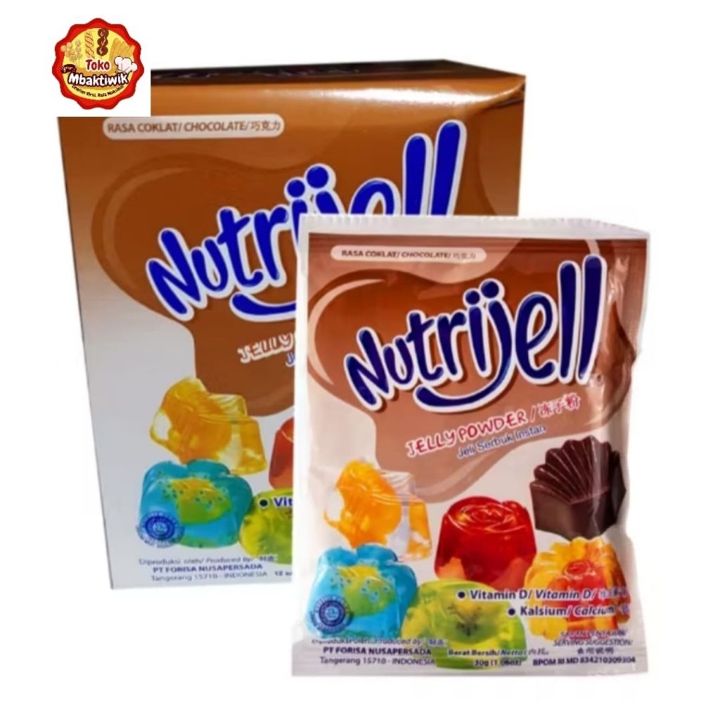 

Nutrijell cokelat 1 box isi 12 sachet 30 gram