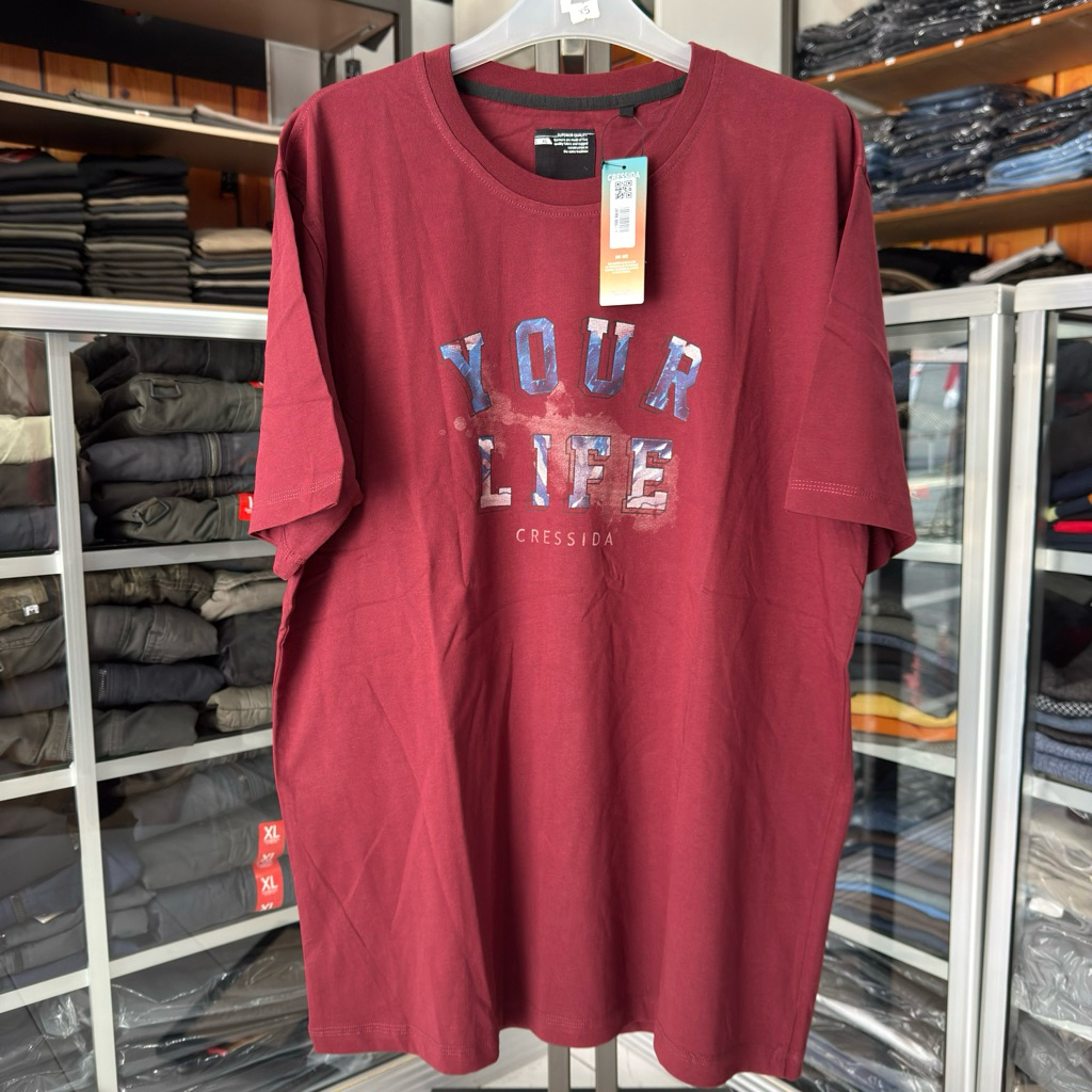 Cressida Kaos Jumbo Big Size Pria | T-shirt | Kaos Cressida Big size Original