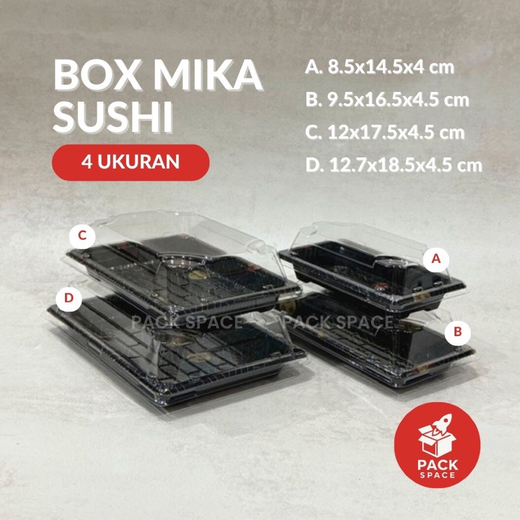 Tray Mika Sushi / Mika Box Sushi WL / Mika Kue / Mika Premium Motif / Tray Sushi + Tutup