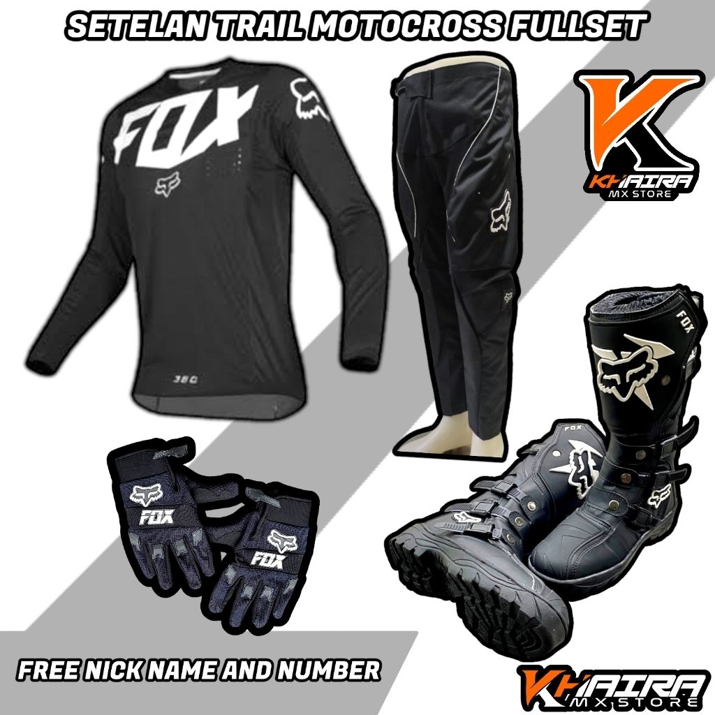 SETELAN BAJU TRAIL CROSS set DEWASA sepatu Jersey celana glove cross trail offroad Terbaru