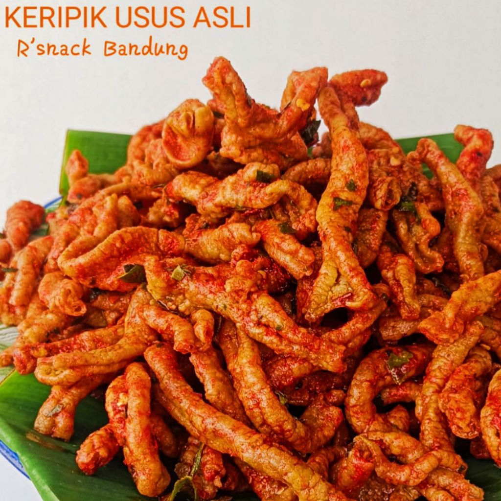 

keripik usus juara 1kg - usus ayam crispy cemilan asin gurih pedas.