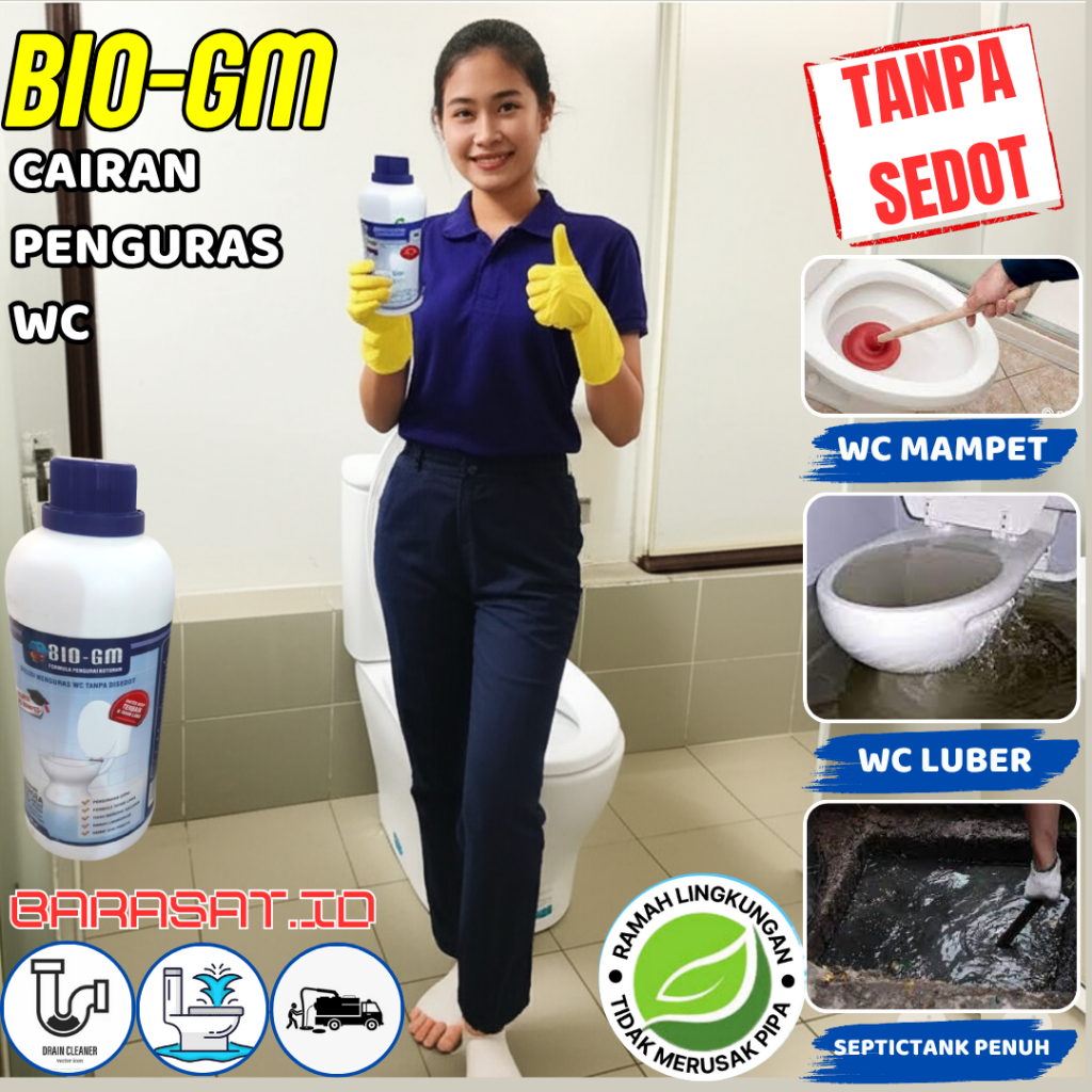 Pengurai Limbah tinja Bio GM 500 ml Bahan Aktif Bakteri Septictank  Pelancar Tinja Penghilang Bau Se