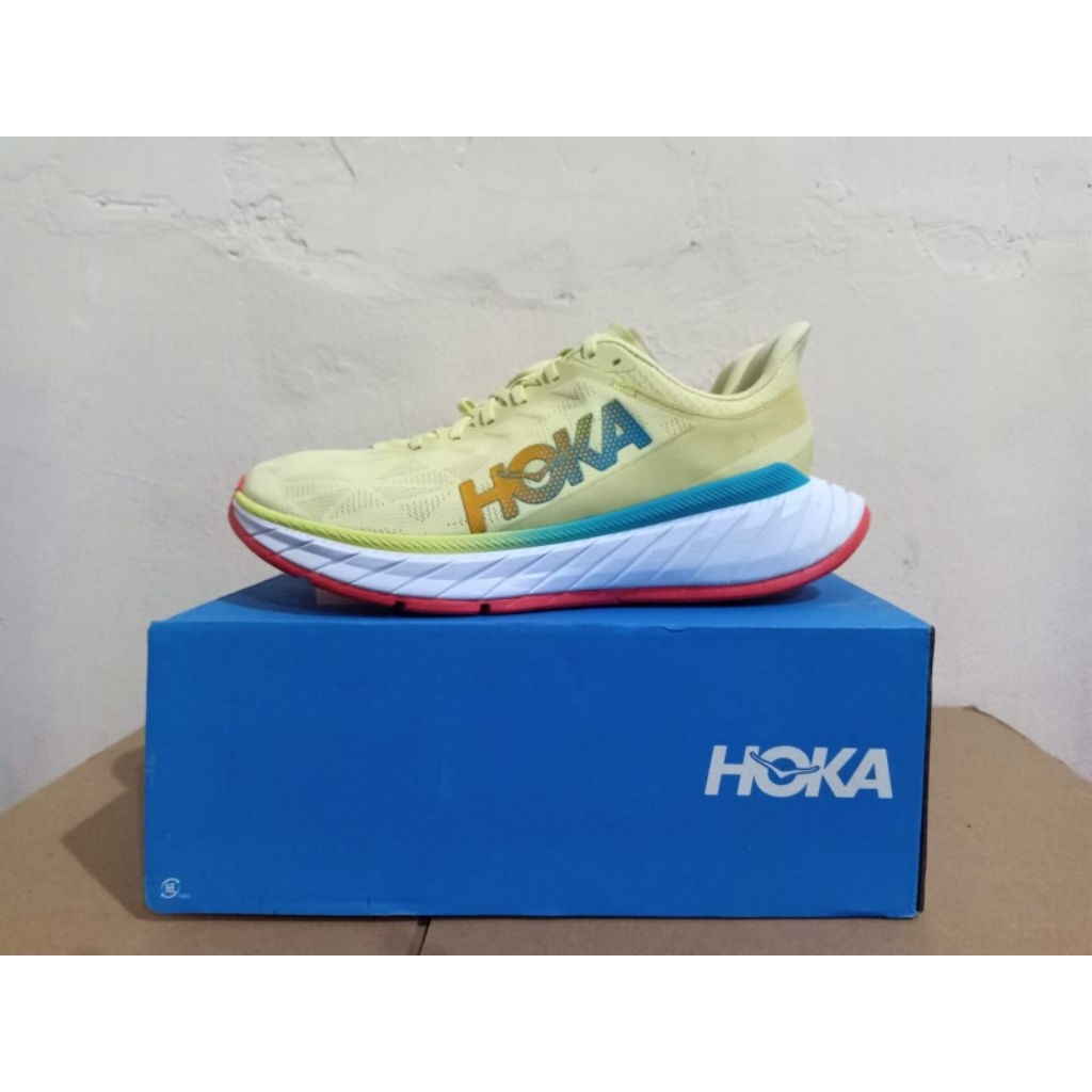 SEPATU LARI PRIA HOKA ONE ONE CARBON X 2 LUMINARY GREEN ORIGINAL