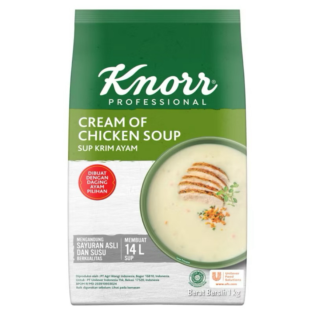 

Knorr Sup krim ayam Pouch 1kg / Knorr cream of chicken soup 1kg