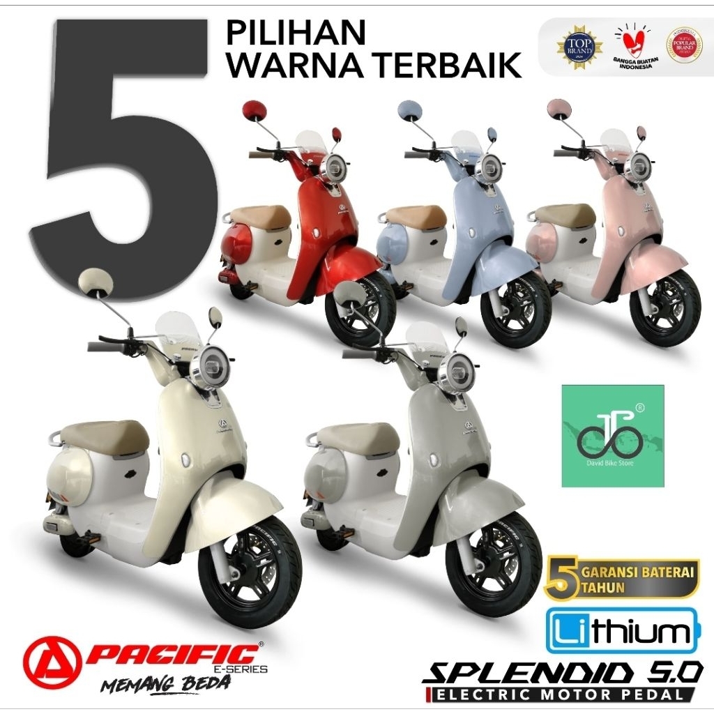 Sepeda Listrik Pacific Splendid 5.0 Lithium TERBARU