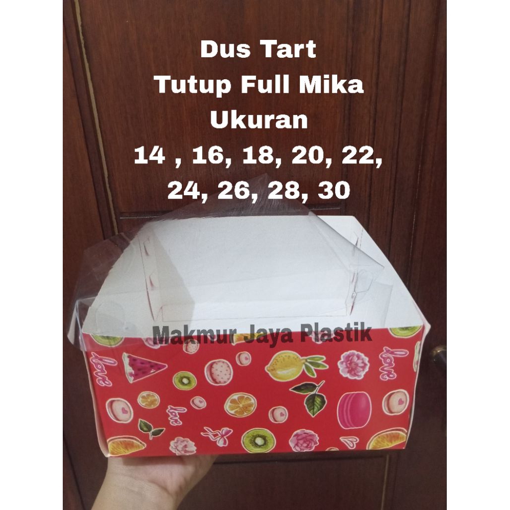 

(10 pcs) Dus Tart Tutup Mika All Size 14x14 16x16 18x18 20x20 22x22 24x24 26x26 28x28 30x30/Dus Kue Tart Tutup Mika Tutup Kaca/Box Kotak Kue Merah Tutup Mika/Dus Tart Motif