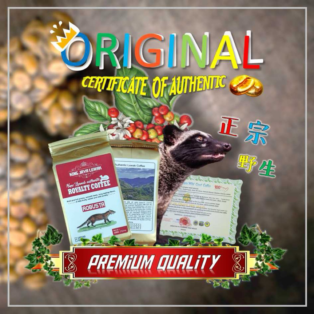 

Kopi luwak liar Asli 100gr " Royalty Coffee