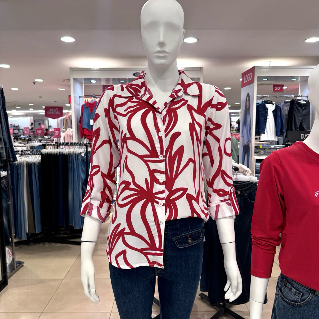 AKO - NEW Kemeja Merah Putih Wanita (S-XXXL)