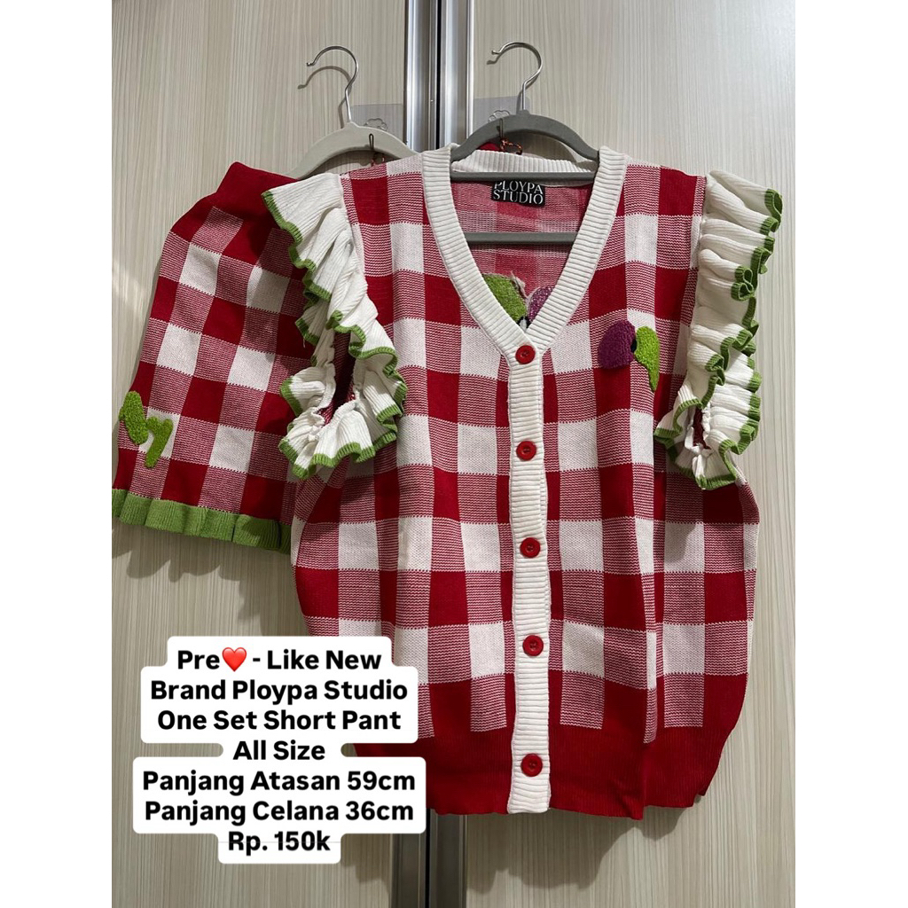 knit set celana pendek.